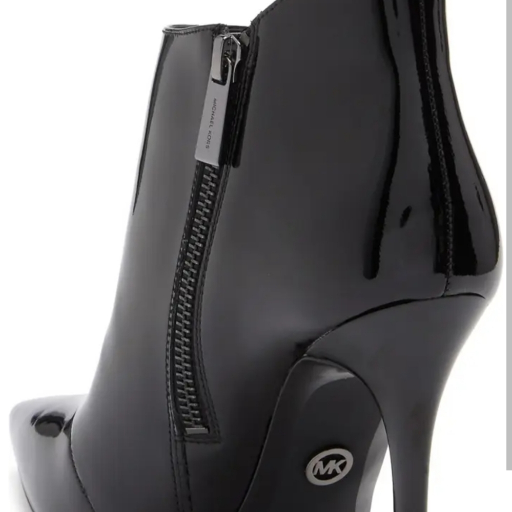 MICHAEL KORS women shoes black leather Antonia patent Bootie ankle boot - Picture 5 of 6